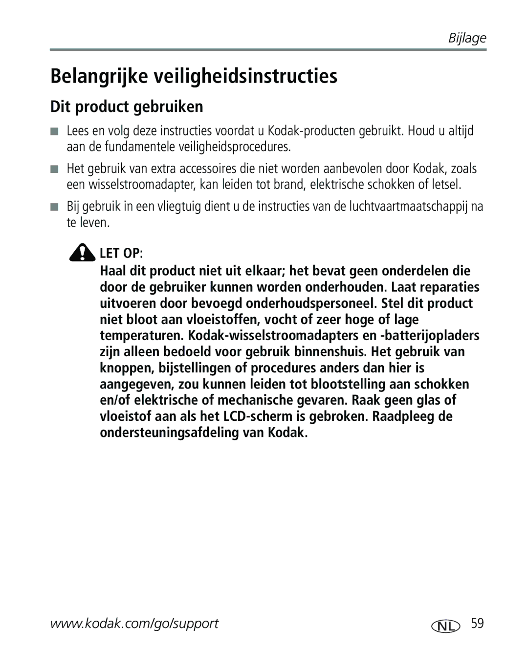 Kodak C310, CD40 manual Belangrijke veiligheidsinstructies, Dit product gebruiken 