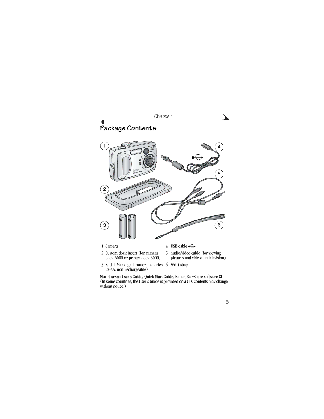 Kodak CX6230 manual Package Contents 