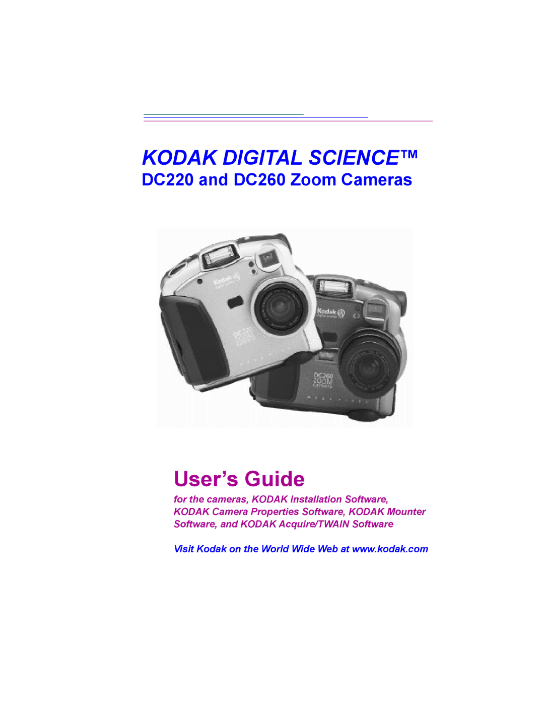 Kodak DC260, DC220 manual UserÕs Guide 