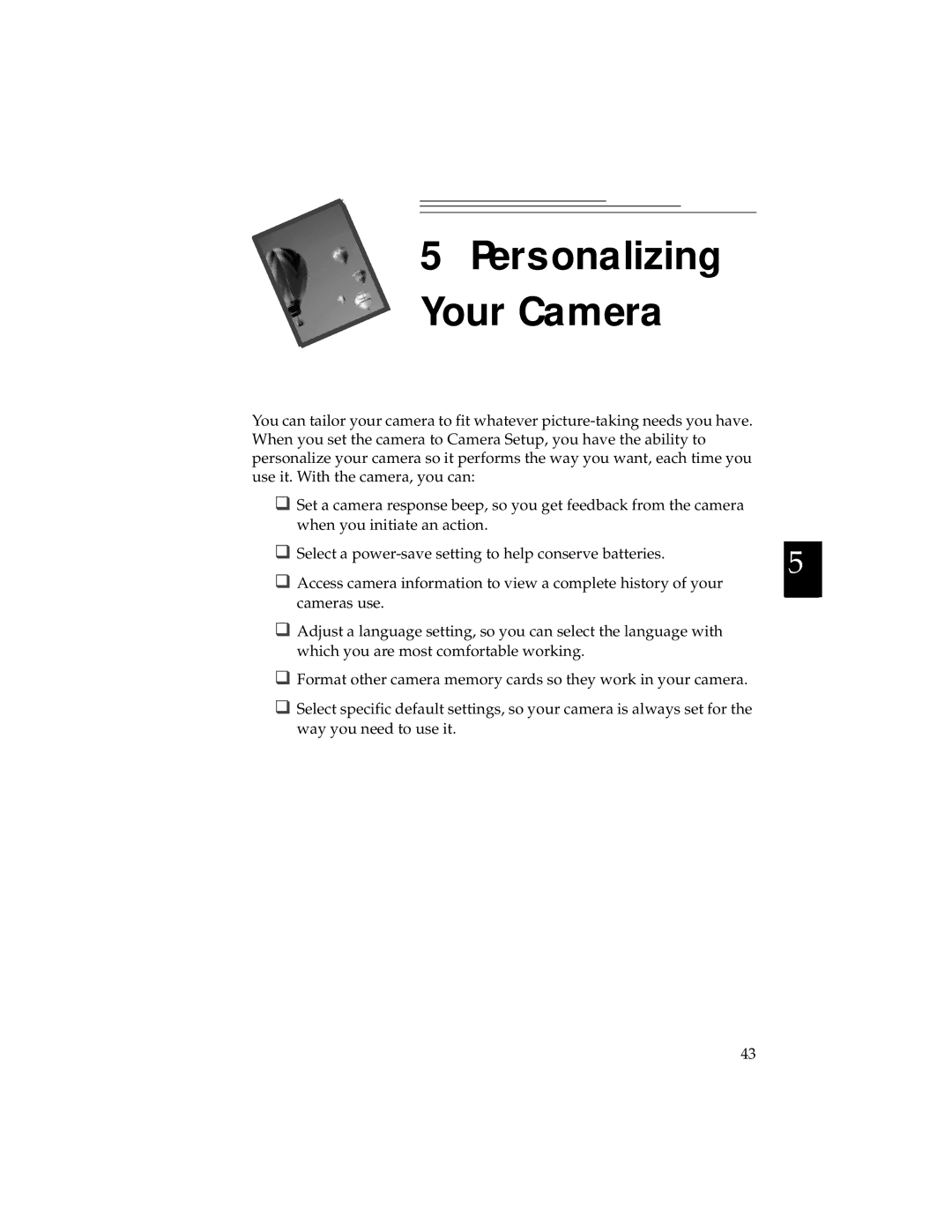 Kodak DC280, DC240 manual Personalizing Your Camera 