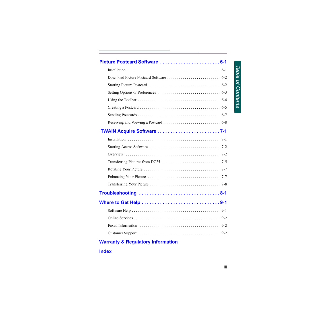 Kodak DC25 manual Troubleshooting -1 Where to Get Help 