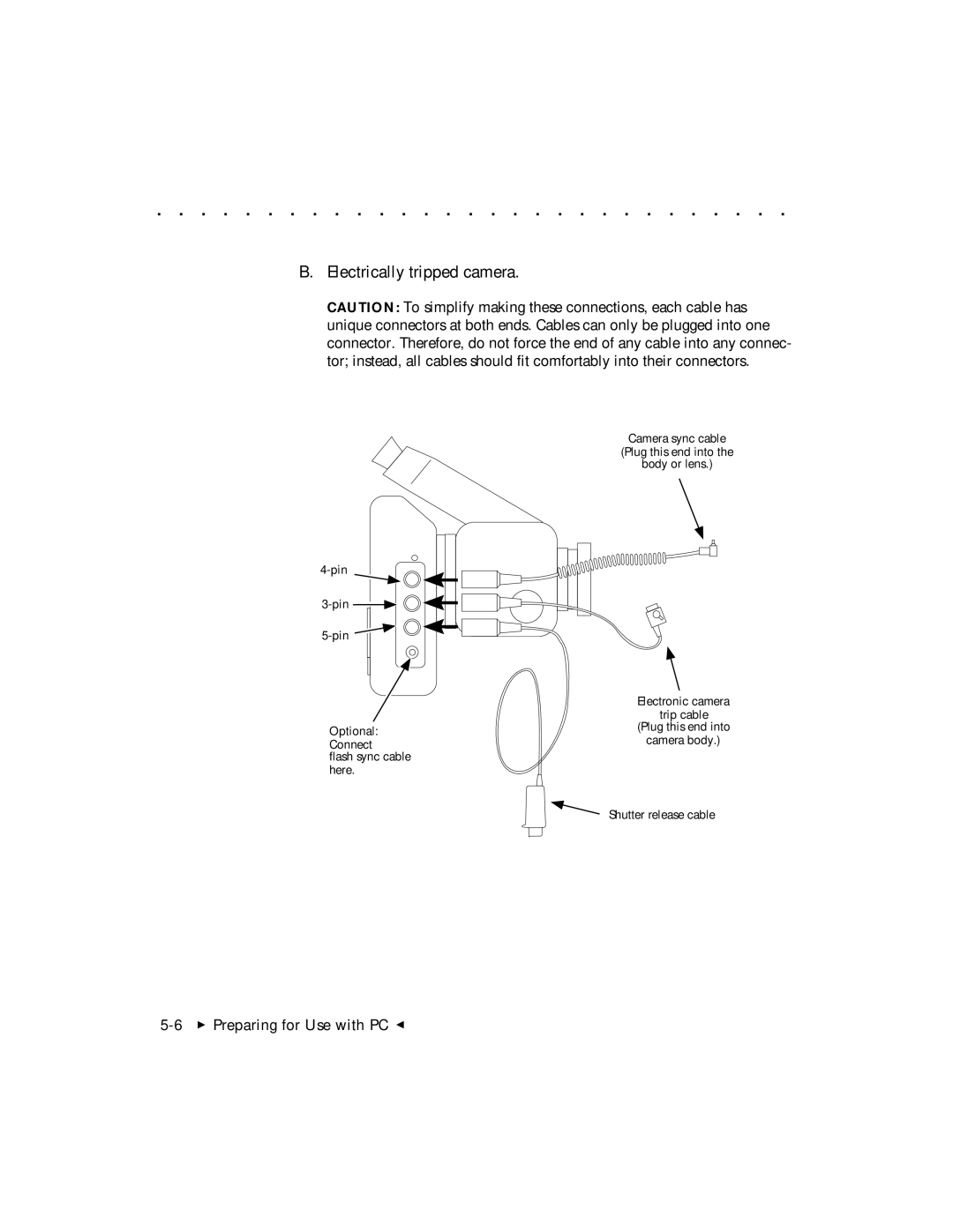 Kodak DCS 465 user manual Electrically tripped camera 