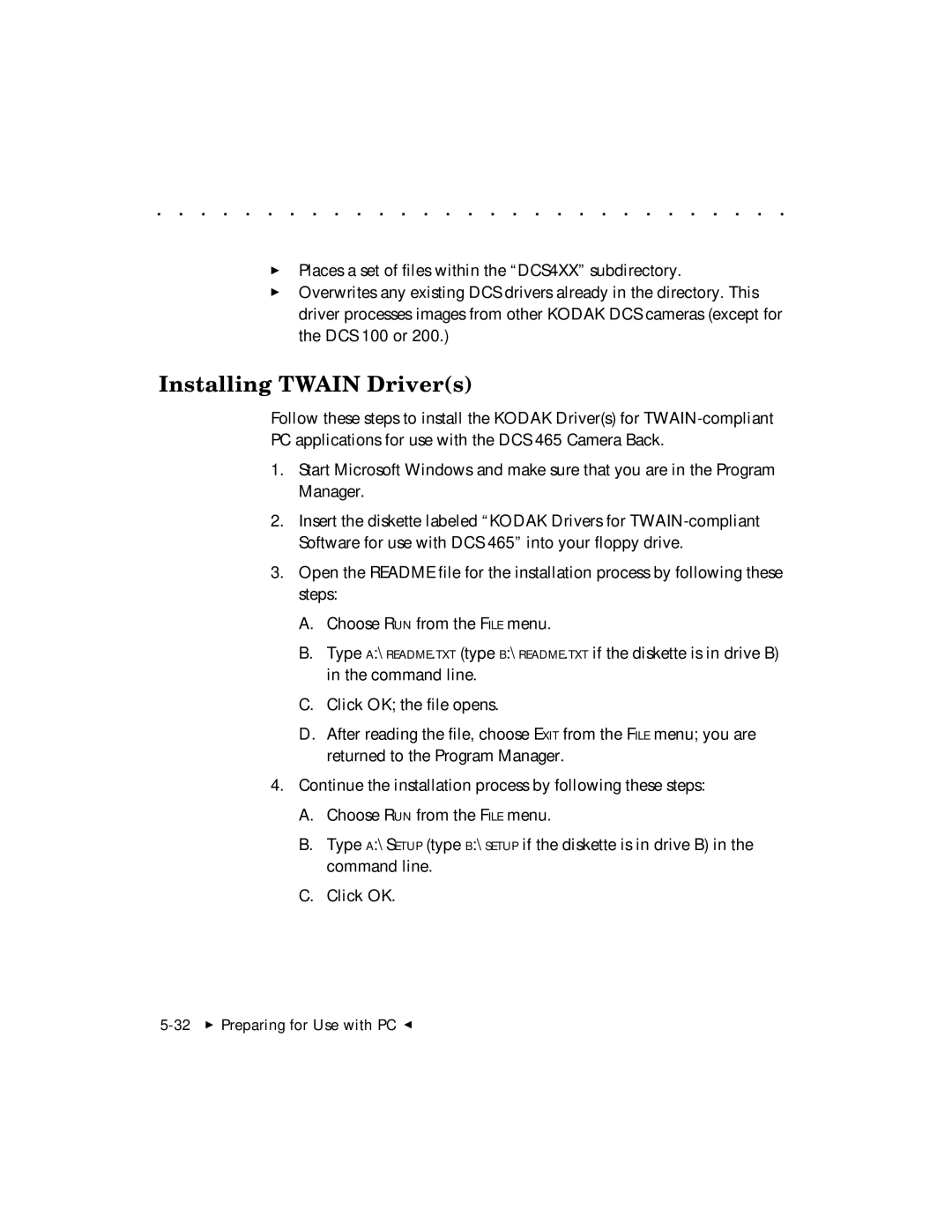 Kodak DCS 465 user manual Installing Twain Drivers 