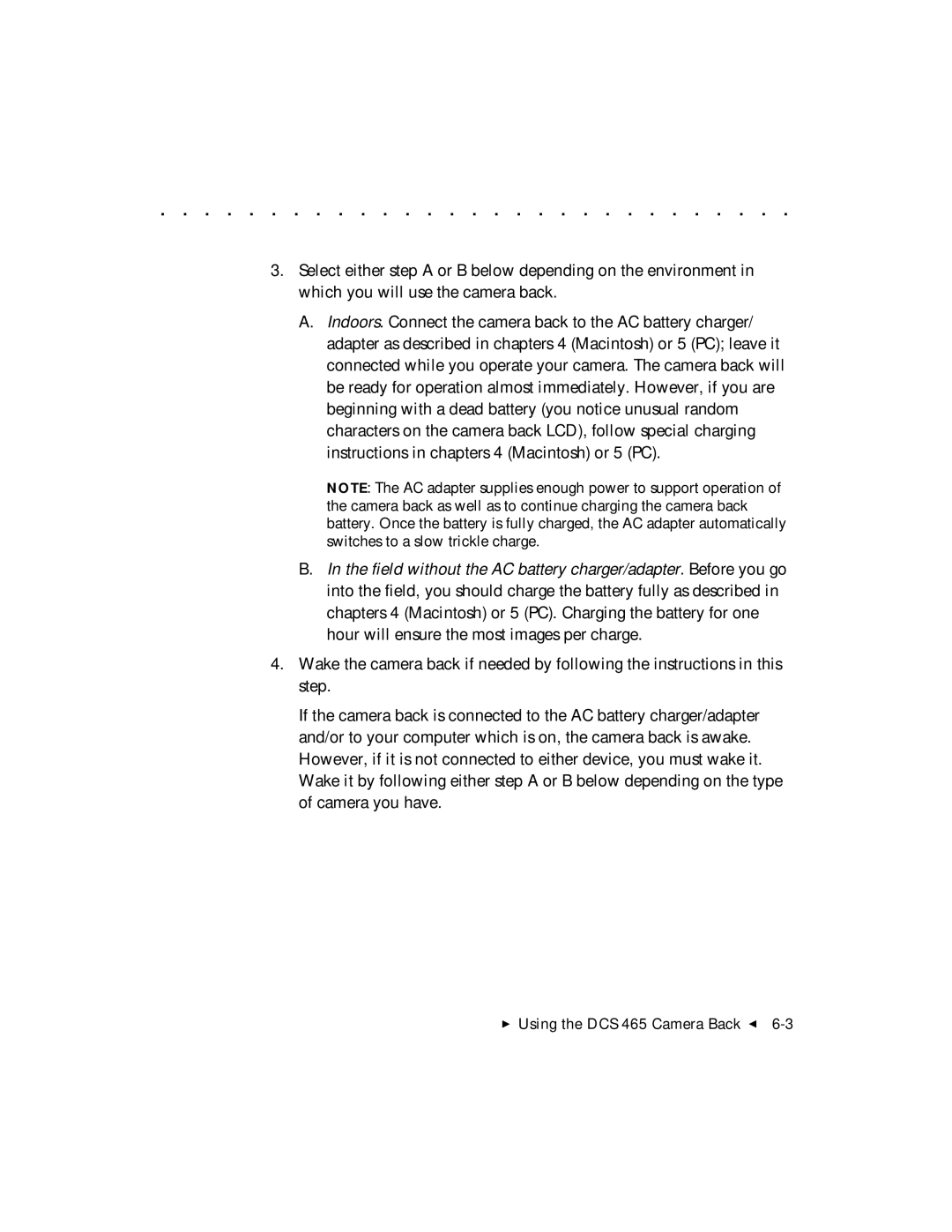 Kodak user manual  Using the DCS 465 Camera Back G 