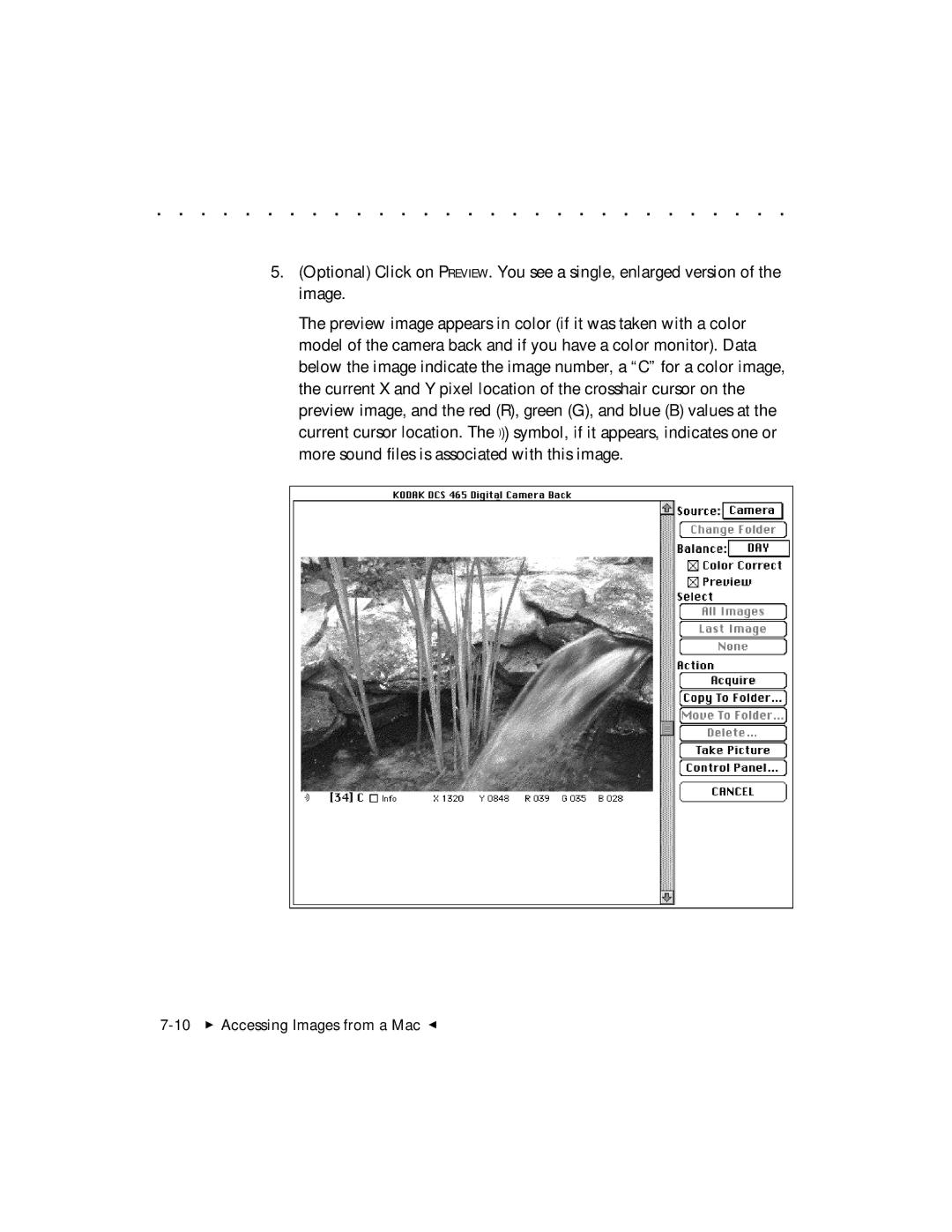 Kodak DCS 465 user manual 10  Accessing Images from a Mac G 