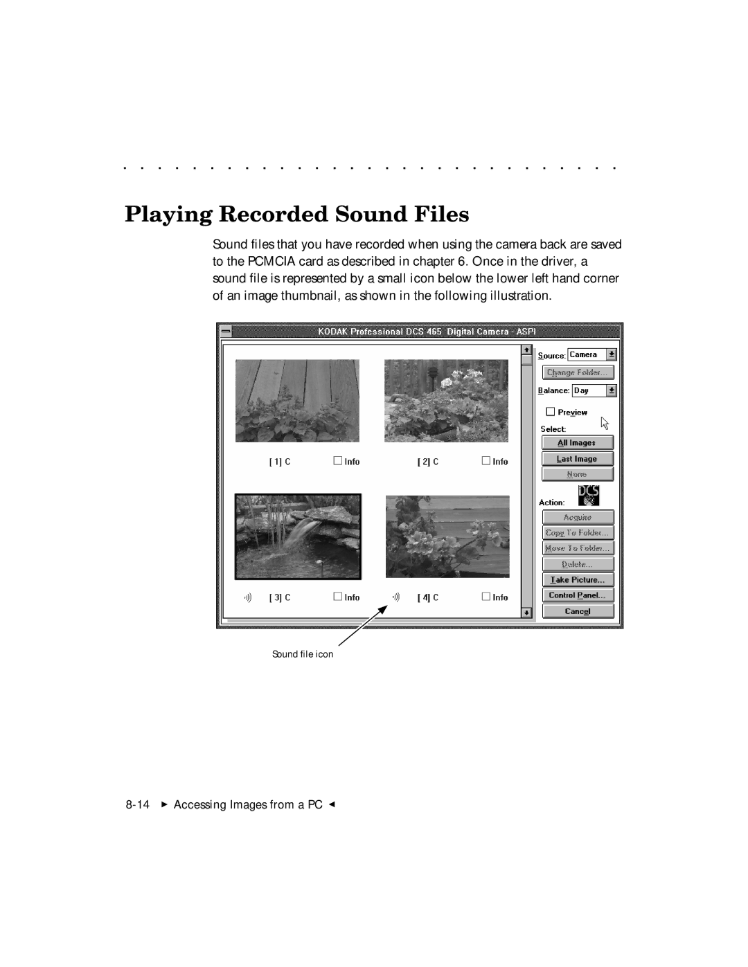 Kodak DCS 465 user manual 14  Accessing Images from a PC G 