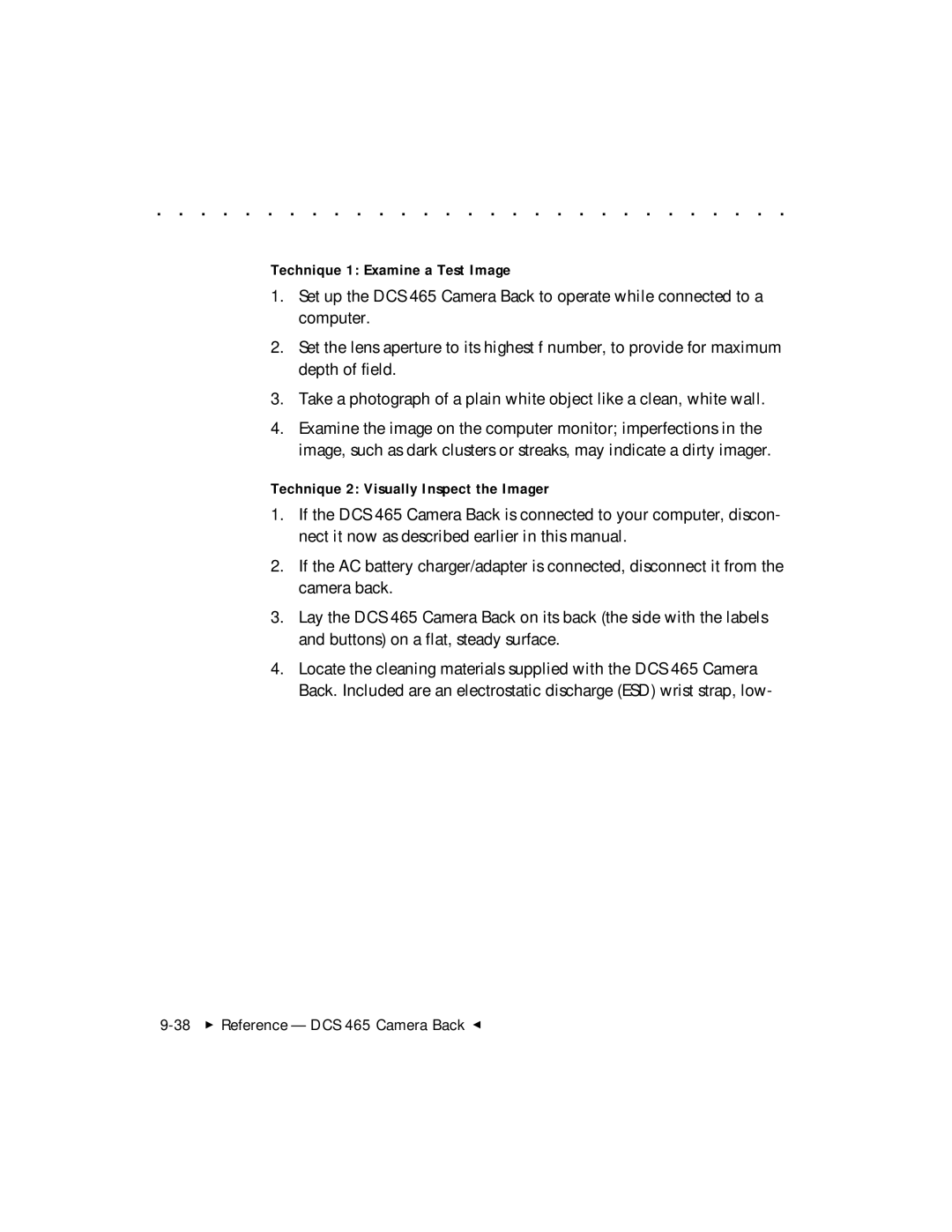 Kodak DCS 465 user manual Technique 1 Examine a Test Image 