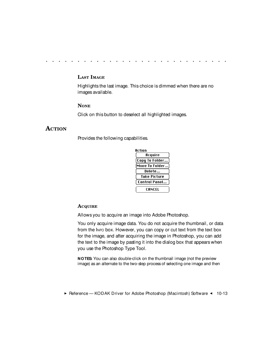 Kodak DCS 465 user manual Click on this button to deselect all highlighted images, Provides the following capabilities 