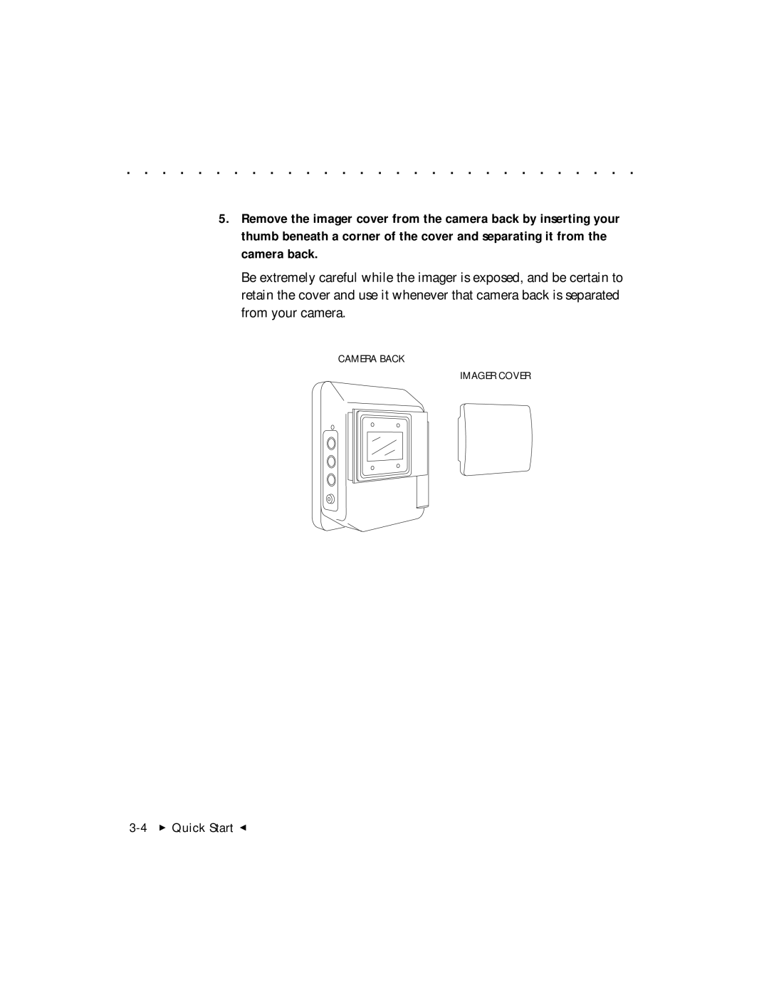 Kodak DCS 465 user manual Camera Back Imager Cover 