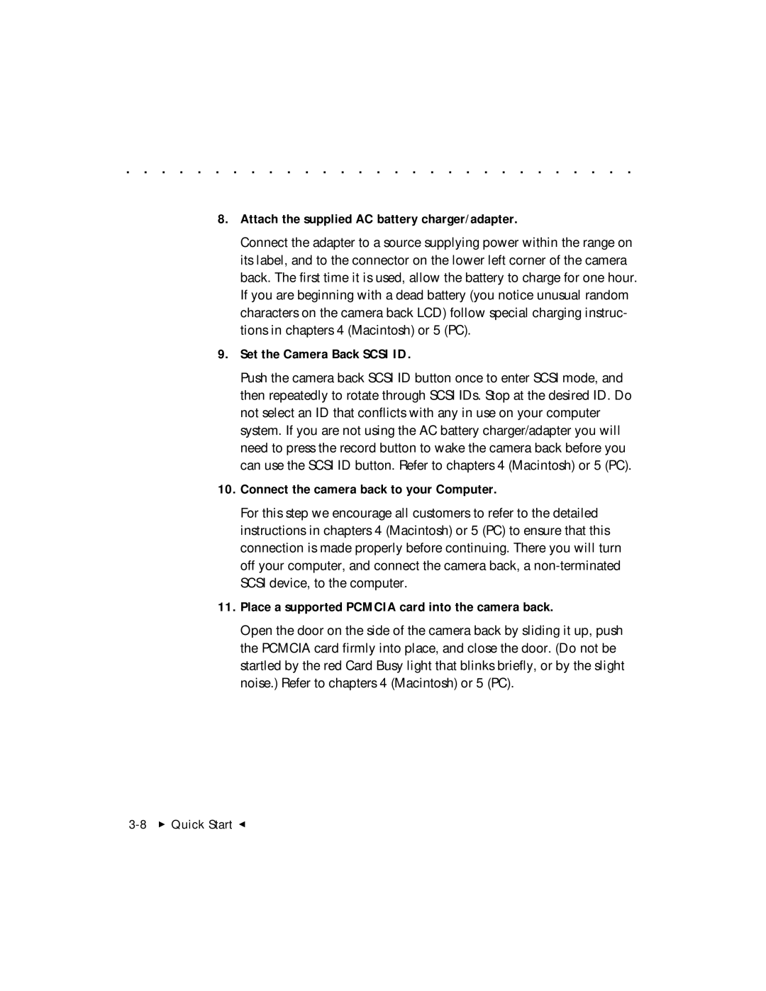 Kodak DCS 465 user manual Attach the supplied AC battery charger/adapter 