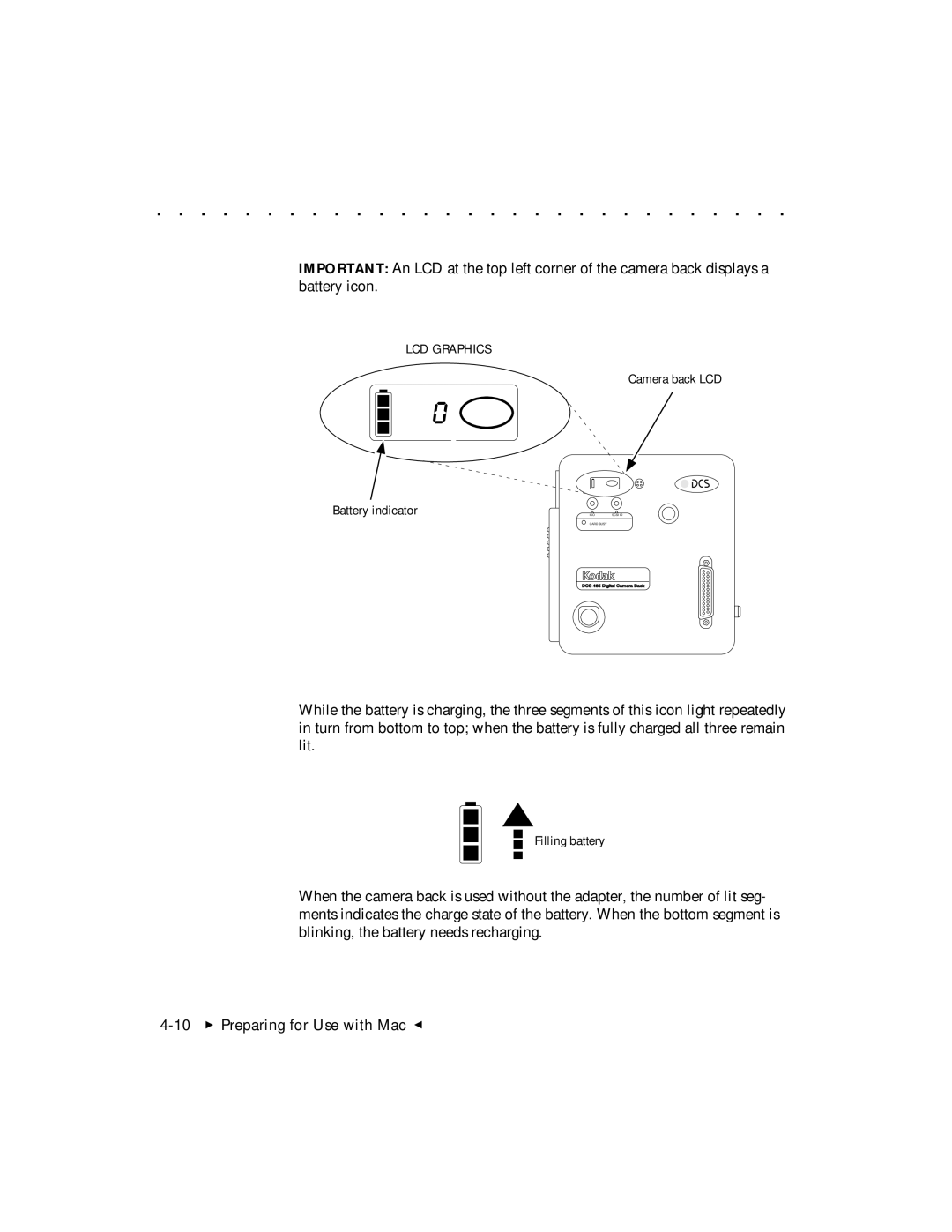 Kodak DCS 465 user manual LCD Graphics 