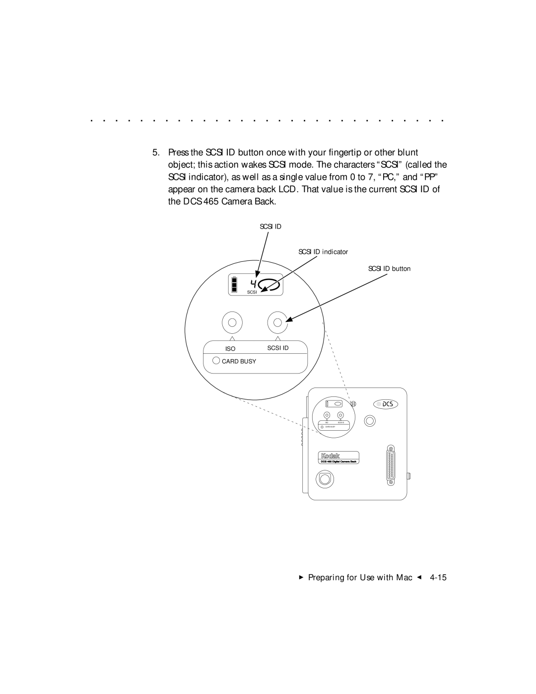 Kodak DCS 465 user manual Scsi ID 