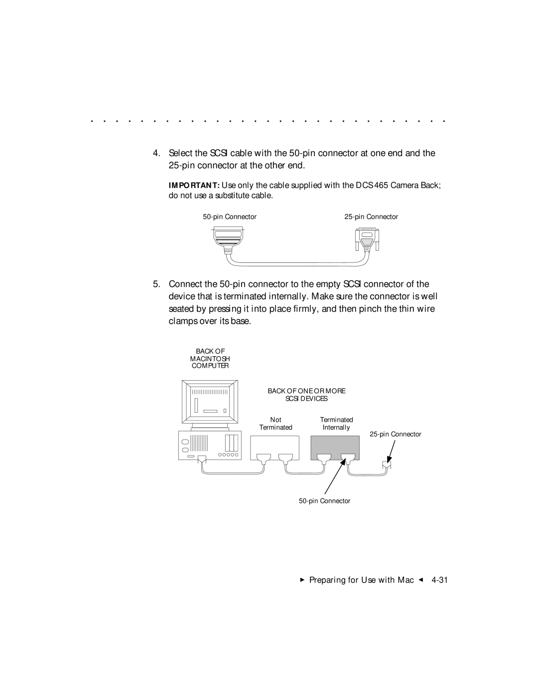 Kodak DCS 465 user manual Back Macintosh Computer Back of ONE or More Scsi Devices 