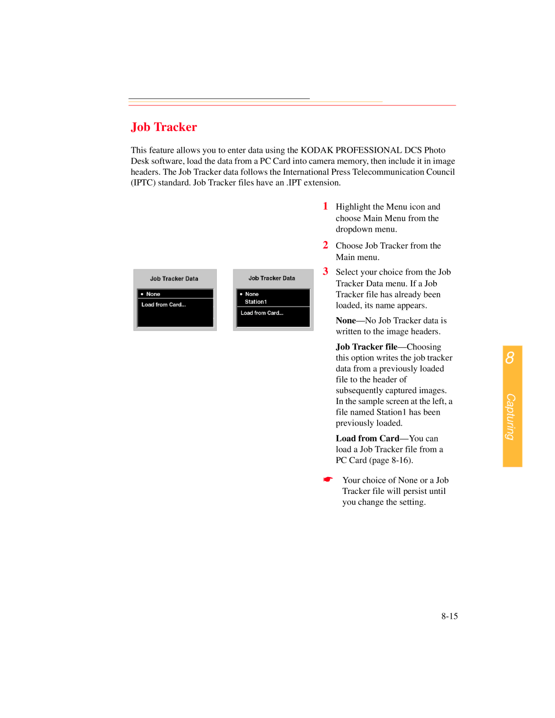 Kodak DCS 700 manual Job Tracker 