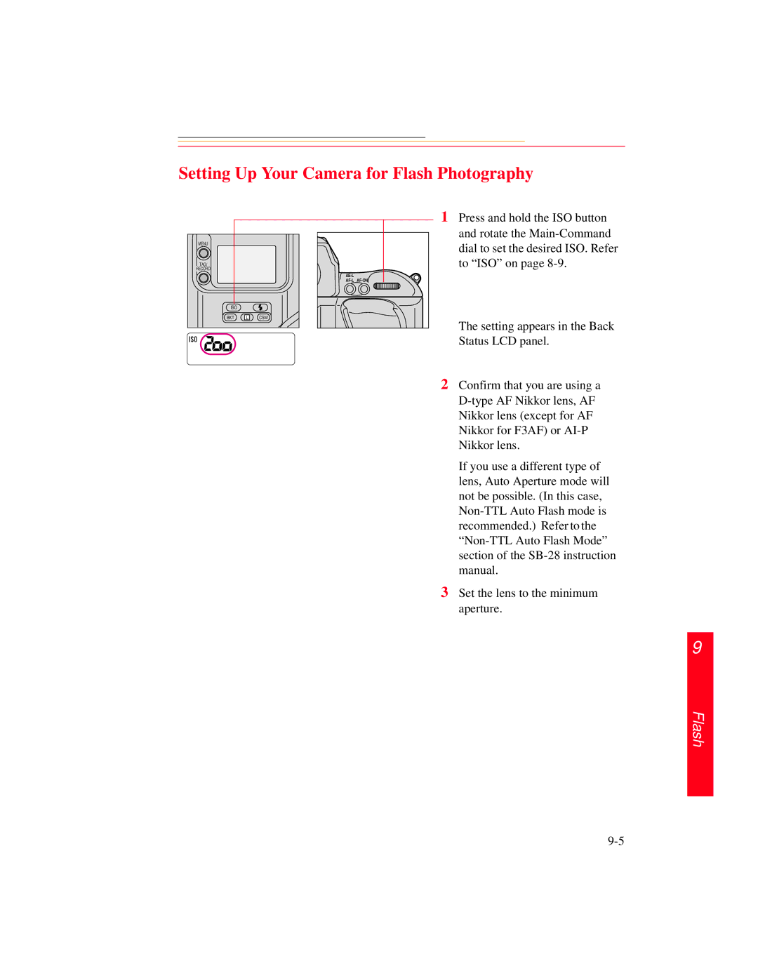 Kodak DCS 700 manual Setting Up Your Camera for Flash Photography 