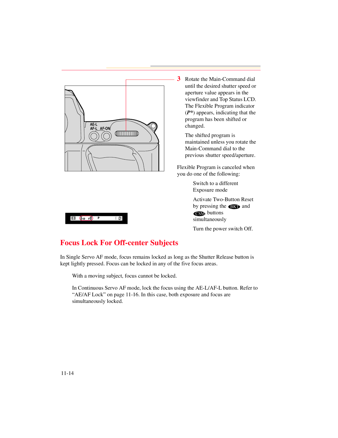 Kodak DCS 700 manual Focus Lock For Off-center Subjects 