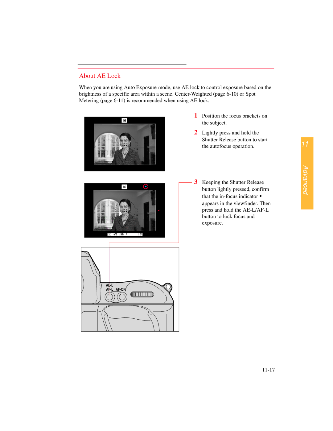 Kodak DCS 700 manual About AE Lock 