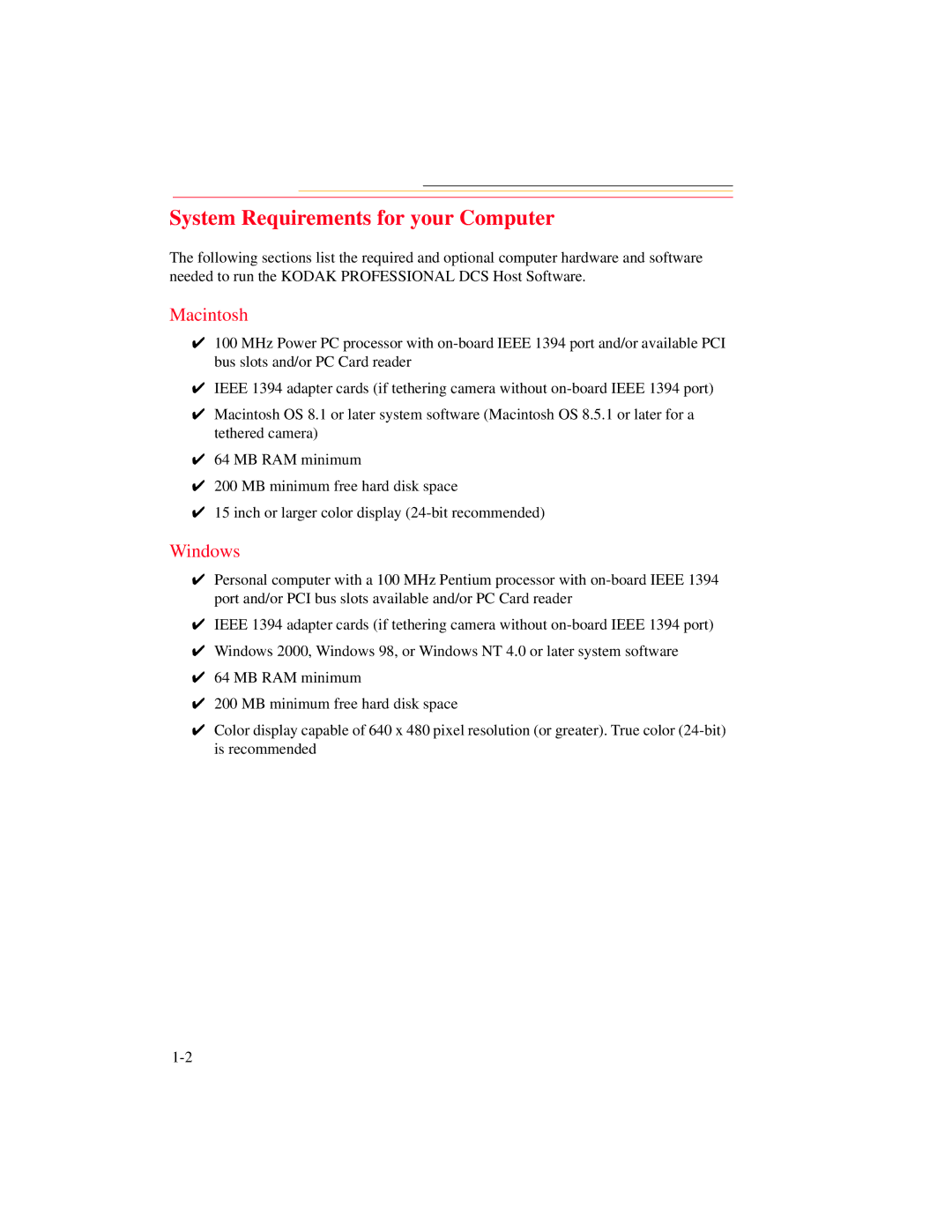 Kodak DCS 700 manual System Requirements for your Computer, Macintosh, Windows 