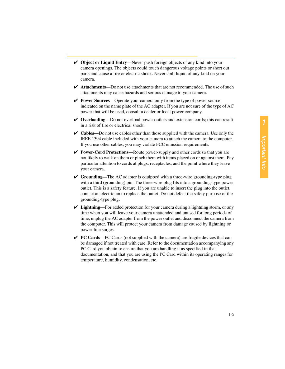 Kodak DCS 700 manual Important Info 