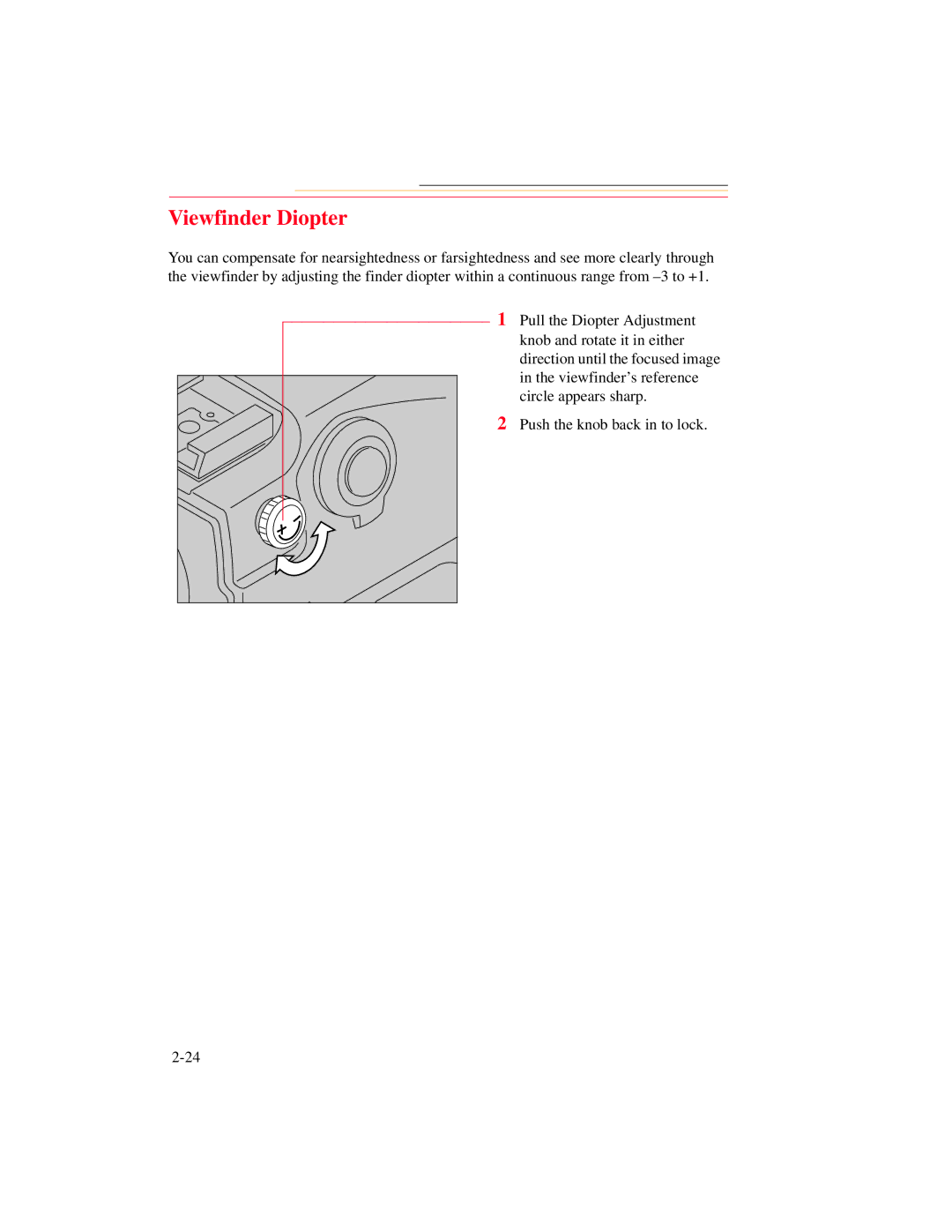 Kodak DCS 700 manual Viewfinder Diopter 