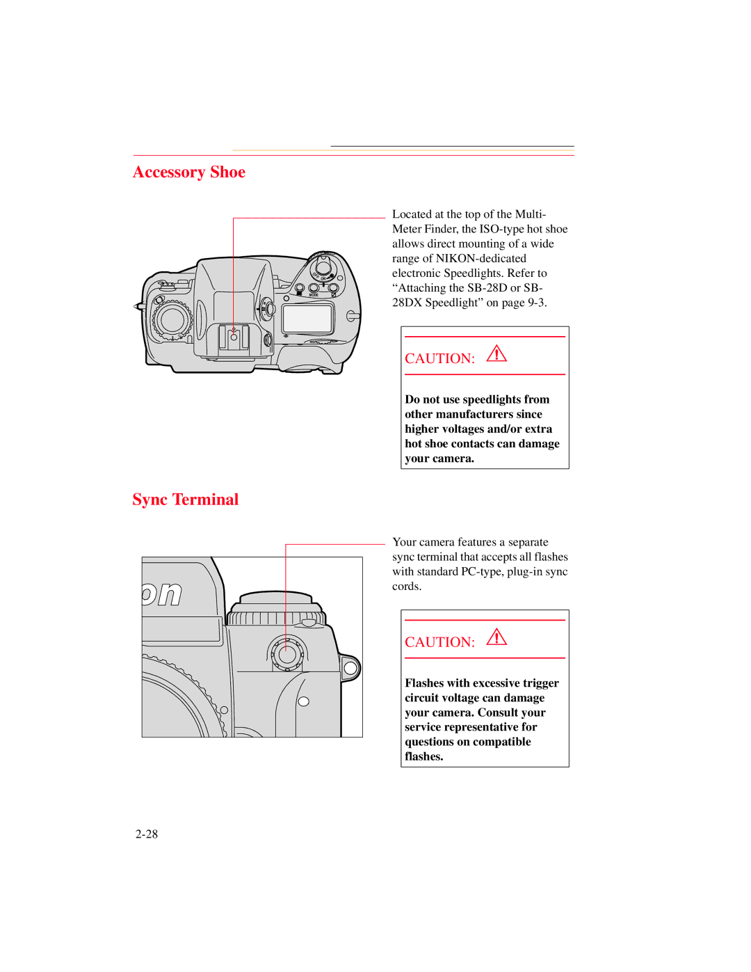 Kodak DCS 700 manual Accessory Shoe, Sync Terminal 