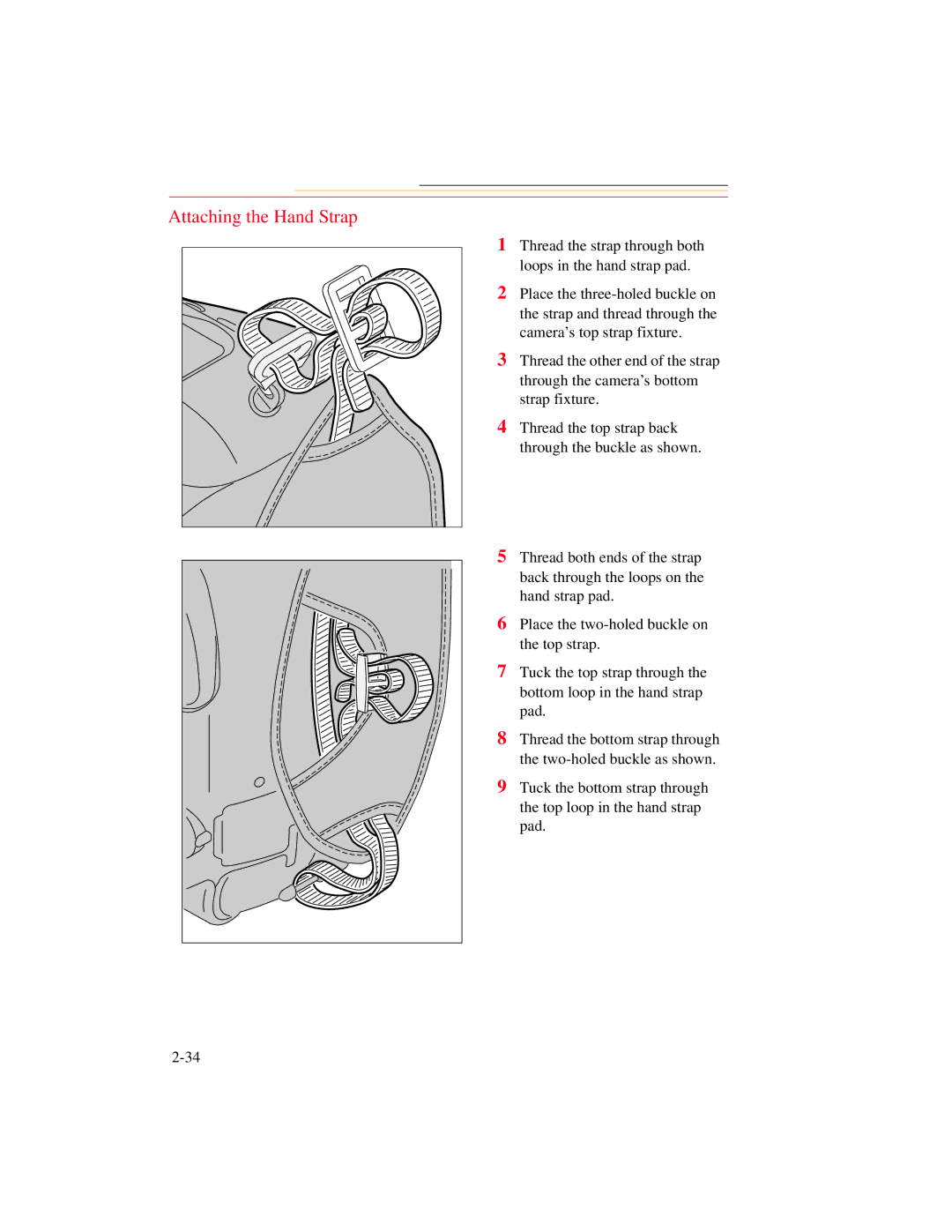 Kodak DCS 700 manual Attaching the Hand Strap 