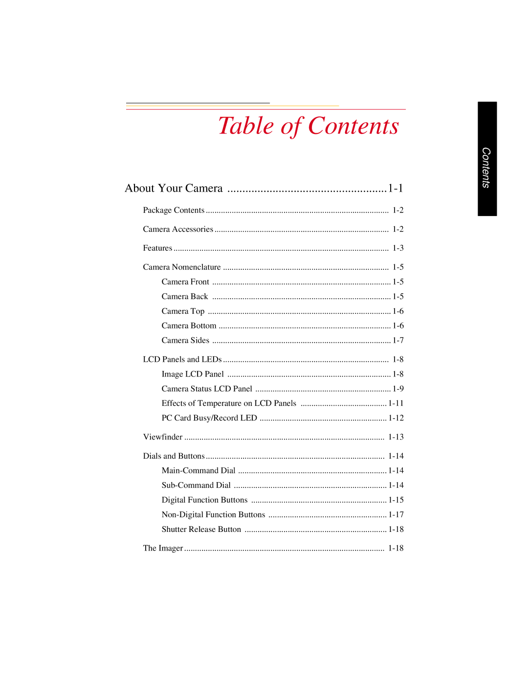 Kodak DCS300 manual Table of Contents 