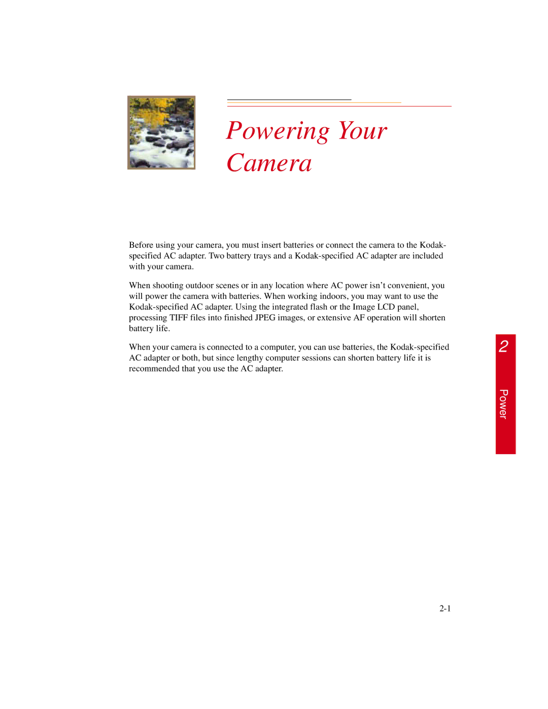 Kodak DCS300 manual Powering Your Camera 