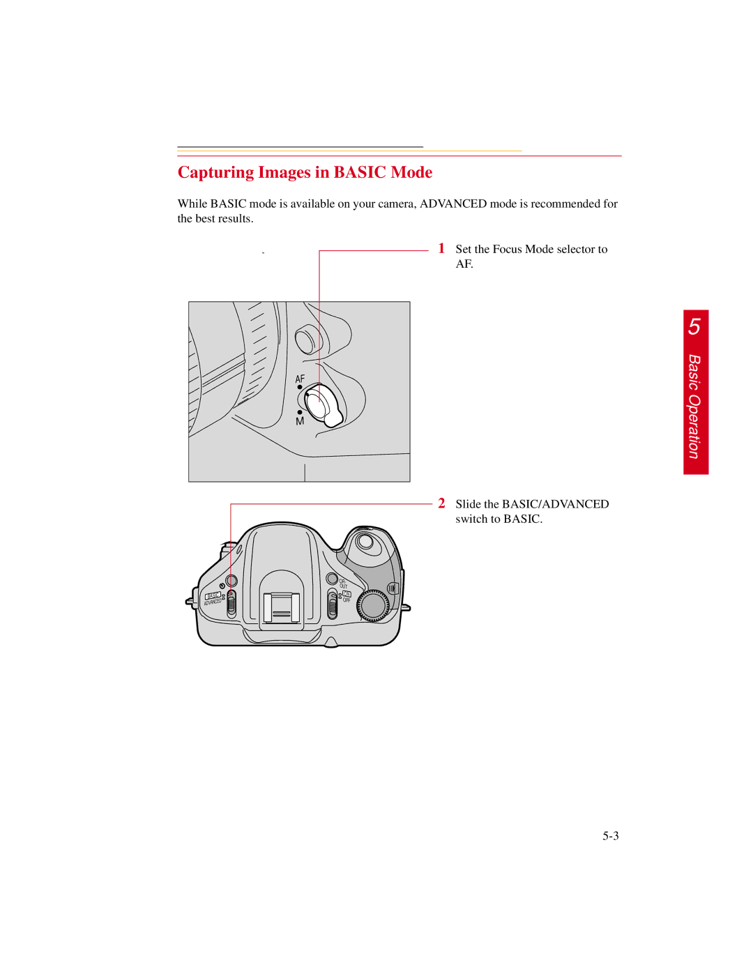 Kodak DCS300 manual Capturing Images in Basic Mode 