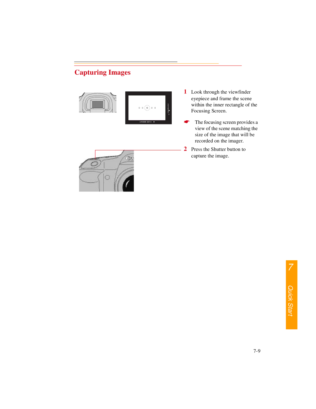 Kodak DCS500 manual Capturing Images 