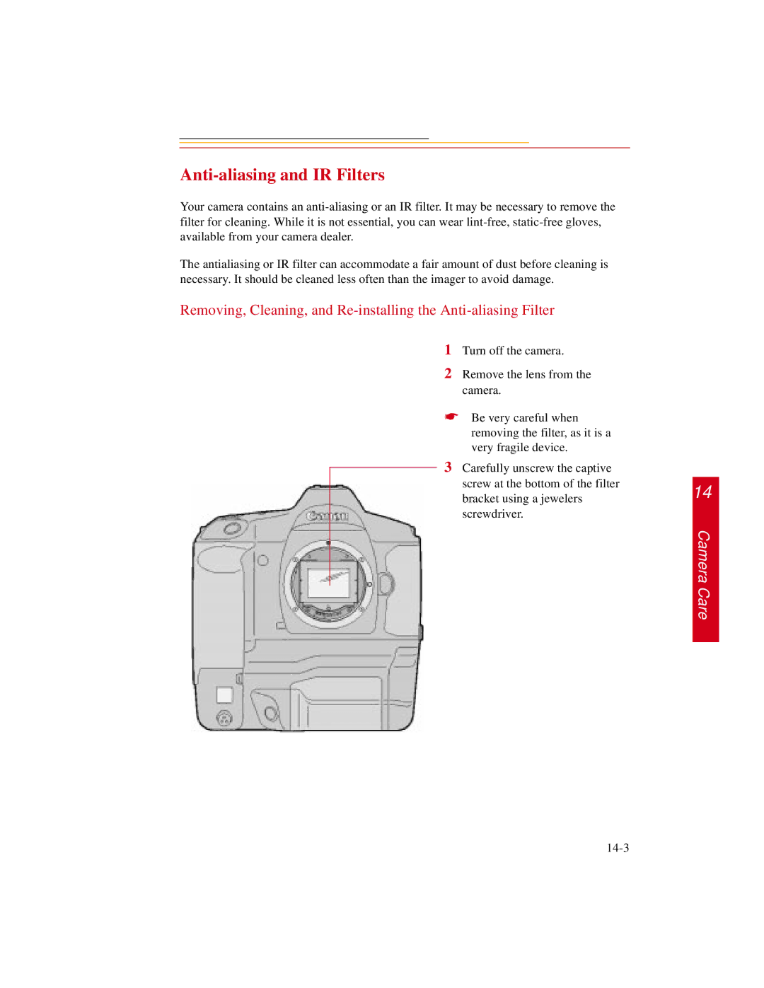 Kodak DCS500 manual Anti-aliasing and IR Filters 