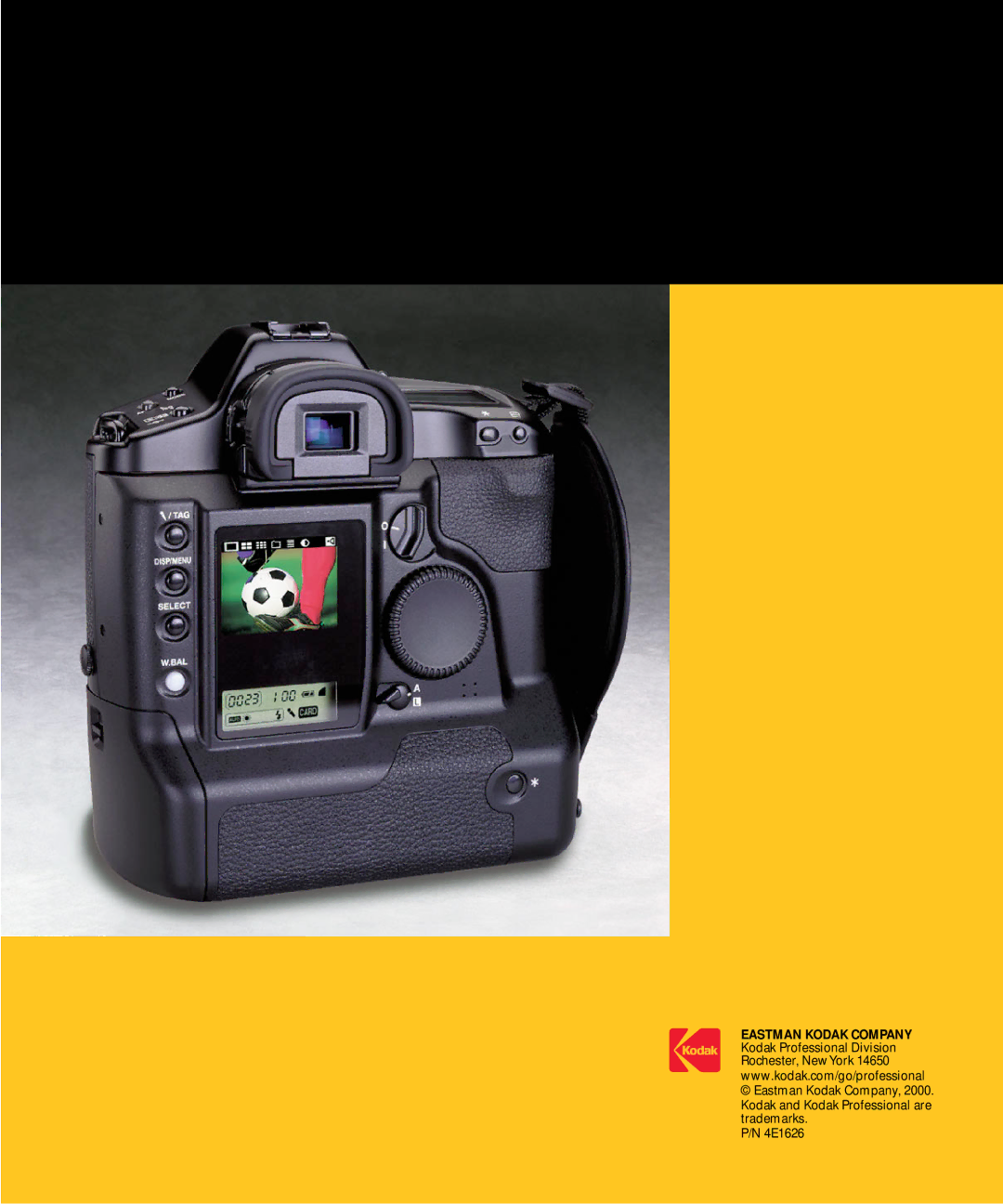 Kodak DCS500 manual Kodak and Kodak Professional are trademarks 4E1626 