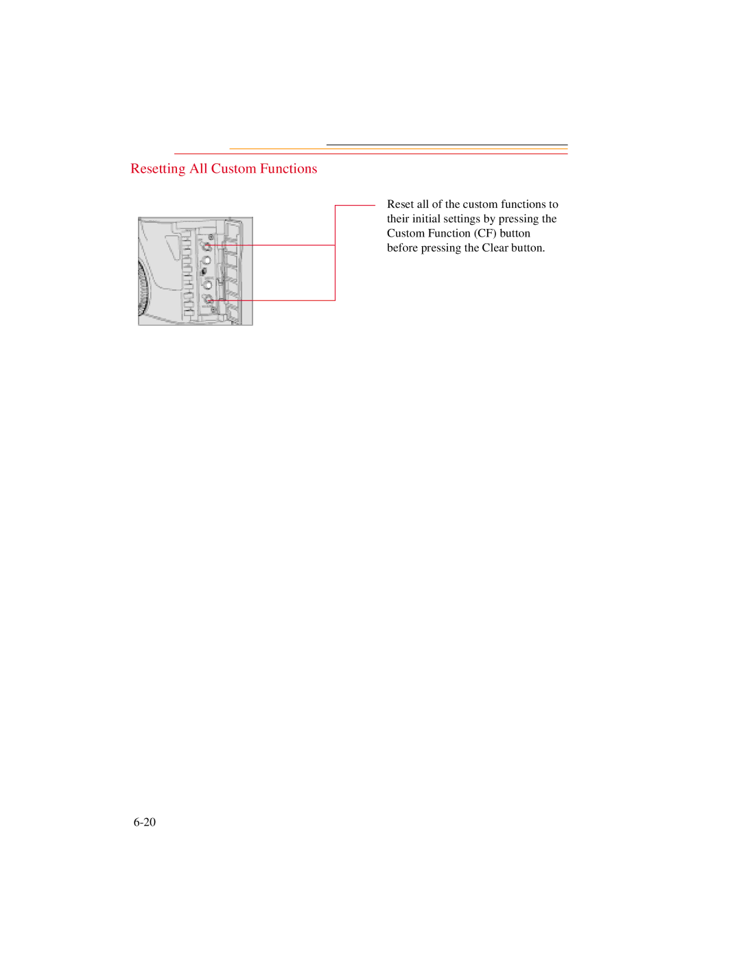 Kodak DCS500 manual Resetting All Custom Functions 