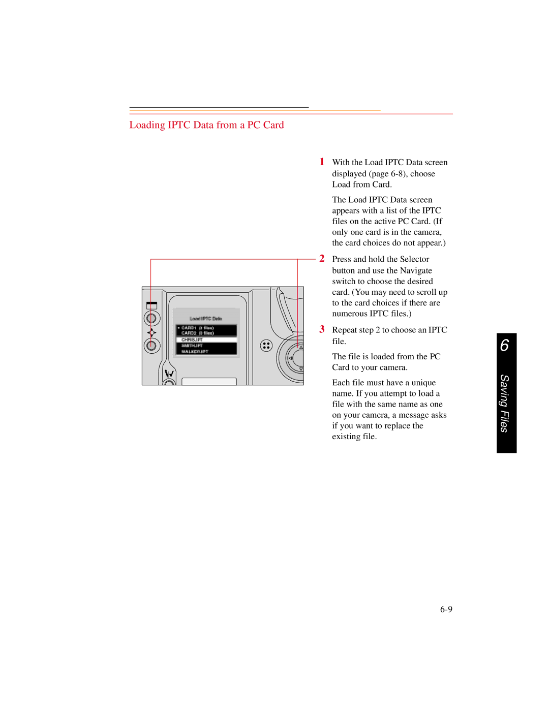 Kodak DCS600 manual Loading Iptc Data from a PC Card 