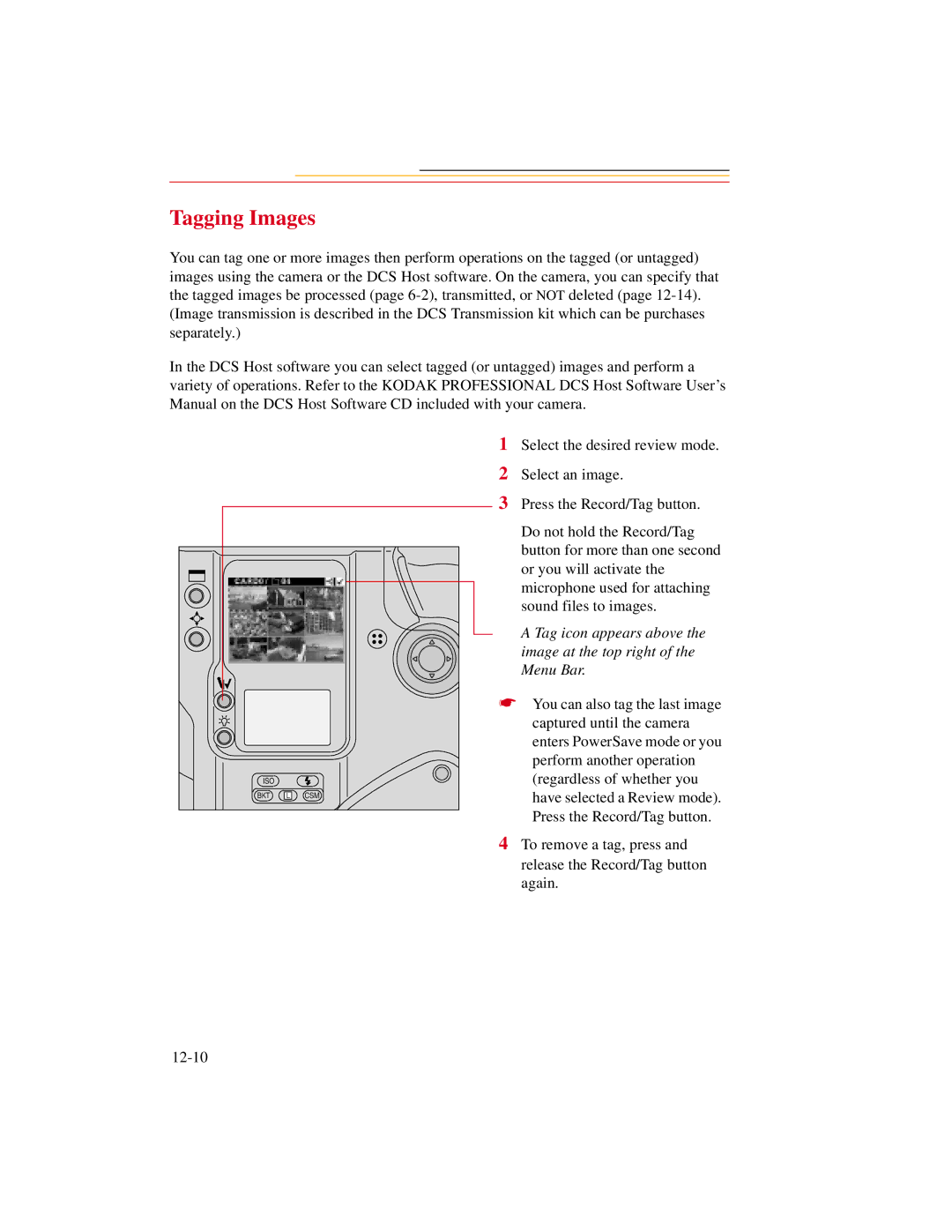 Kodak DCS600 manual Tagging Images 