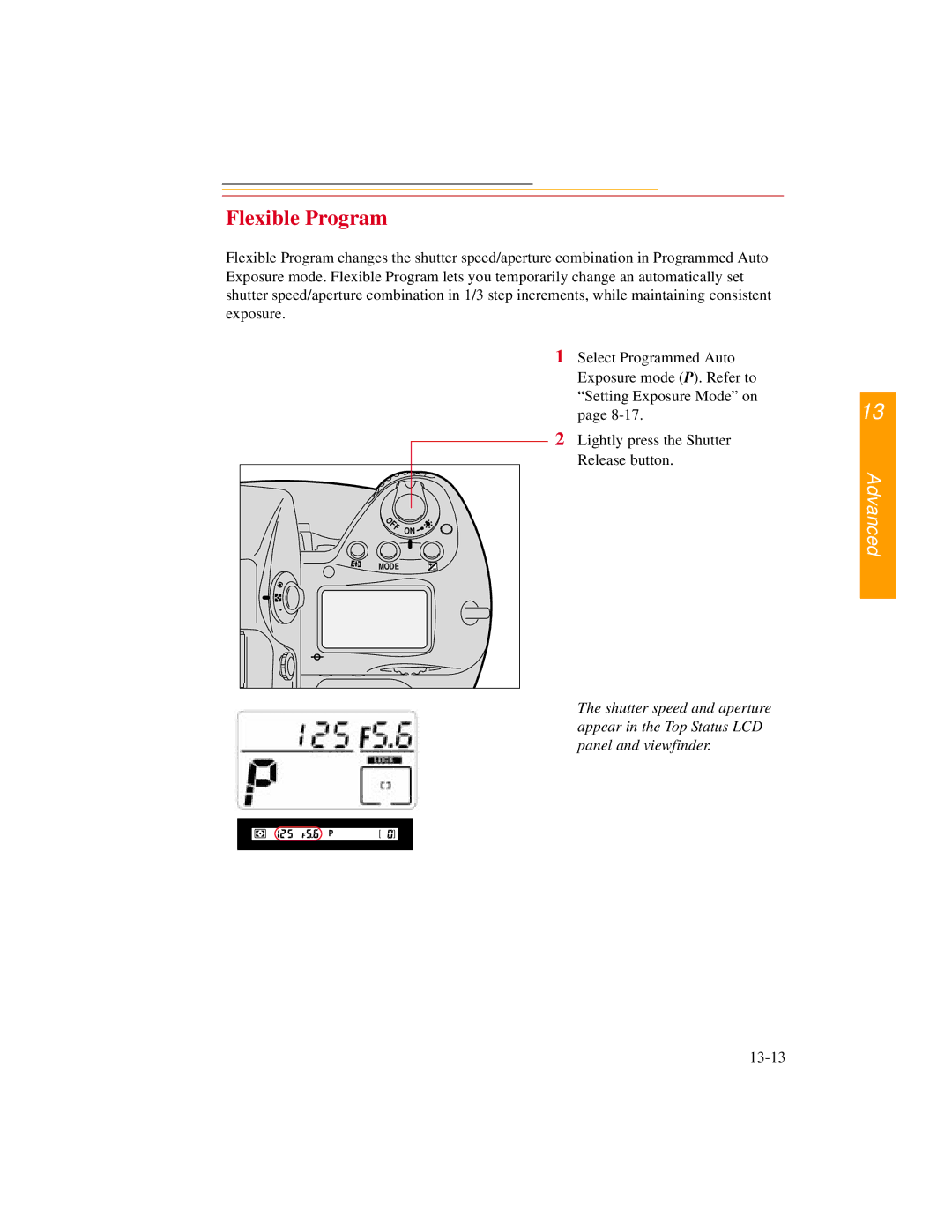 Kodak DCS600 manual Flexible Program 