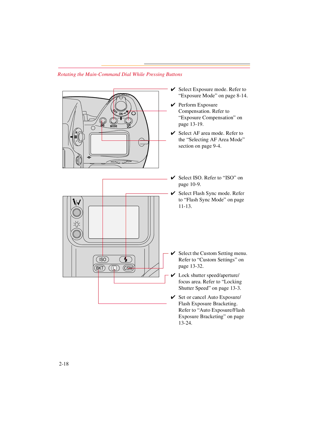 Kodak DCS600 manual Rotating the Main-Command Dial While Pressing Buttons 