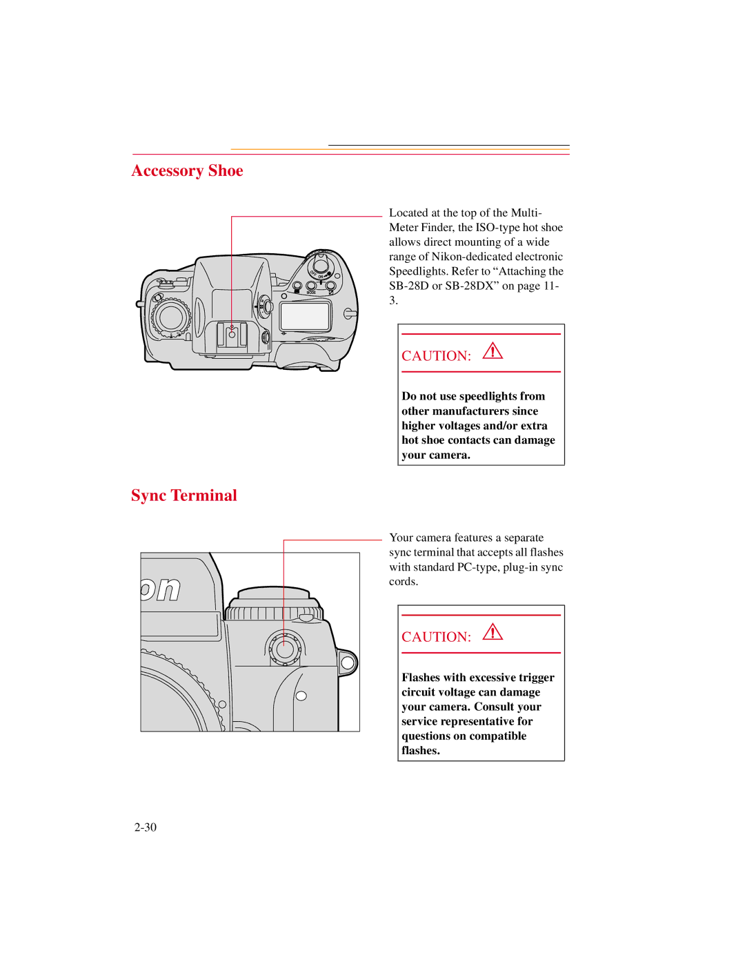 Kodak DCS600 manual Accessory Shoe, Sync Terminal 