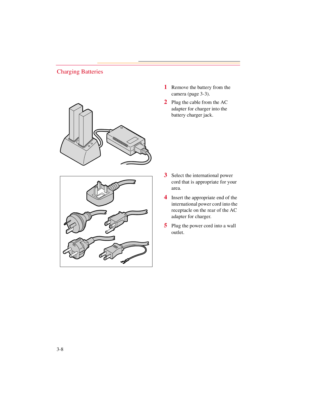 Kodak DCS600 manual Charging Batteries 