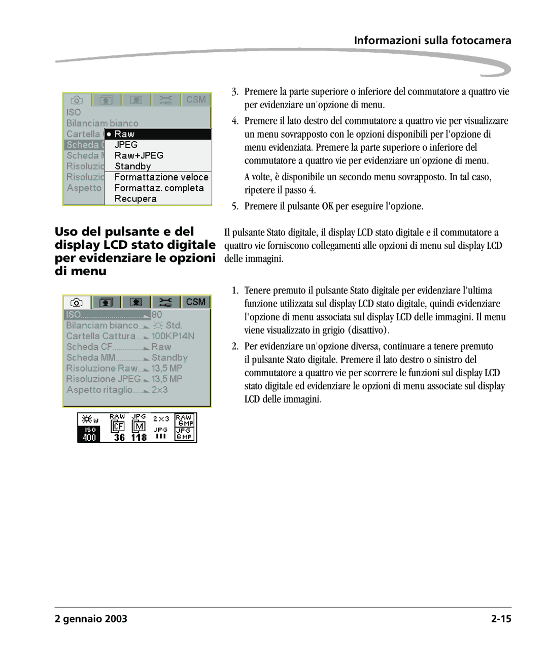 Kodak DCSPRO14N manual Informazioni sulla fotocamera 