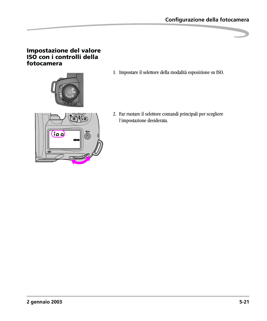 Kodak DCSPRO14N manual Impostazione del valore ISO con i controlli della fotocamera 