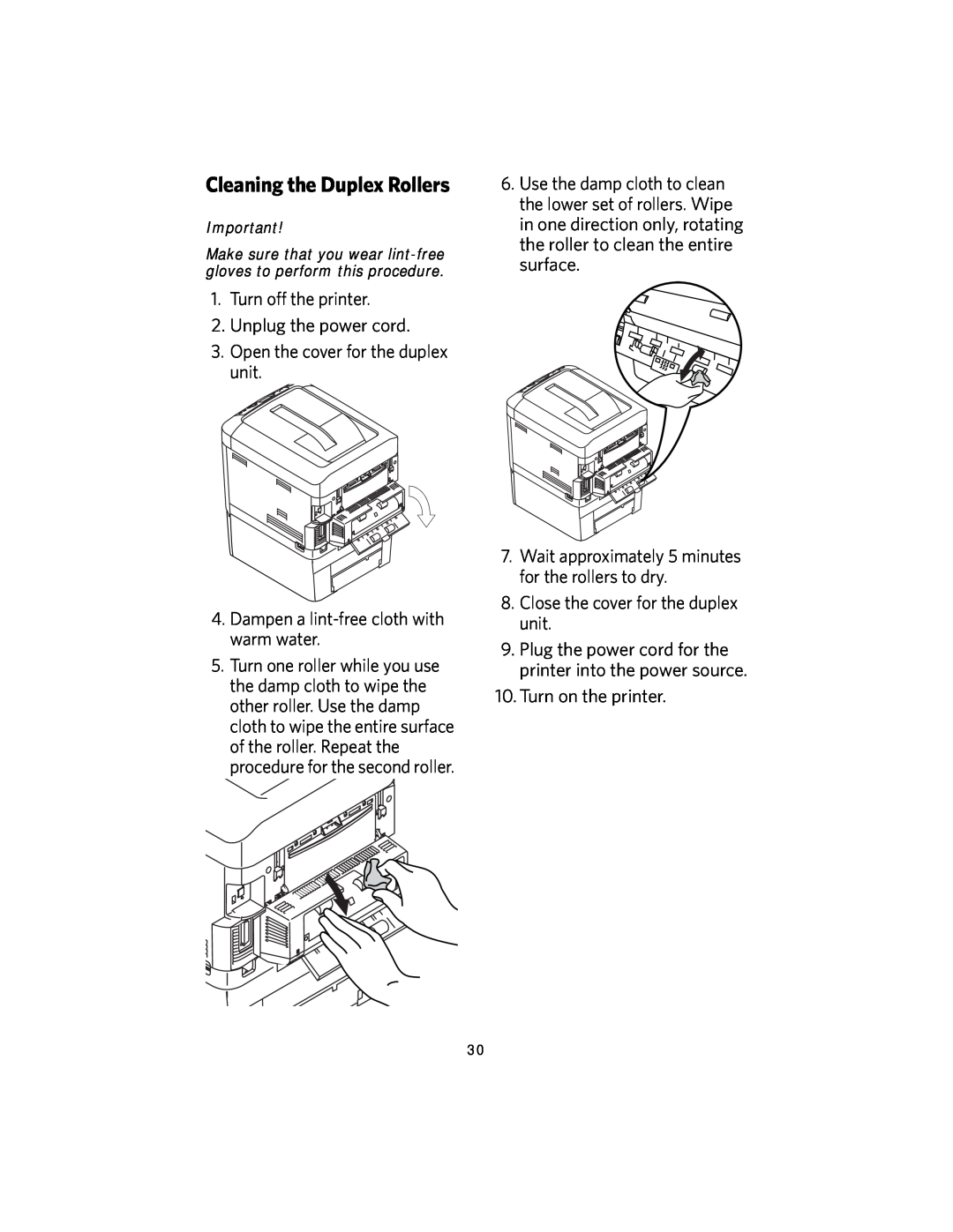 Kodak DL2100 manual Cleaning the Duplex Rollers 