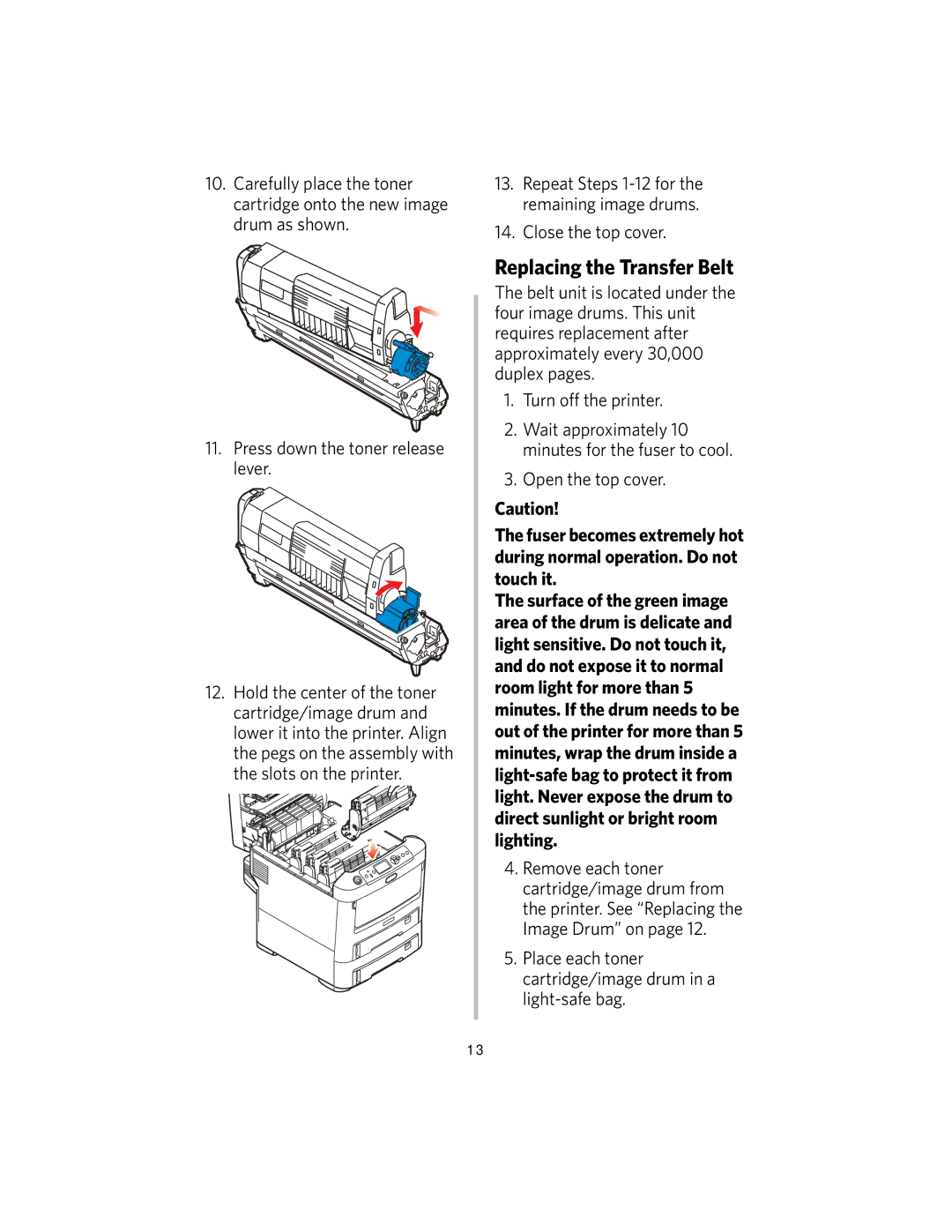 Kodak DL2100 manual Replacing the Transfer Belt 