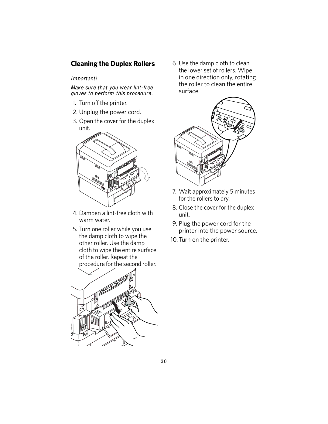 Kodak DL2100 manual Cleaning the Duplex Rollers 