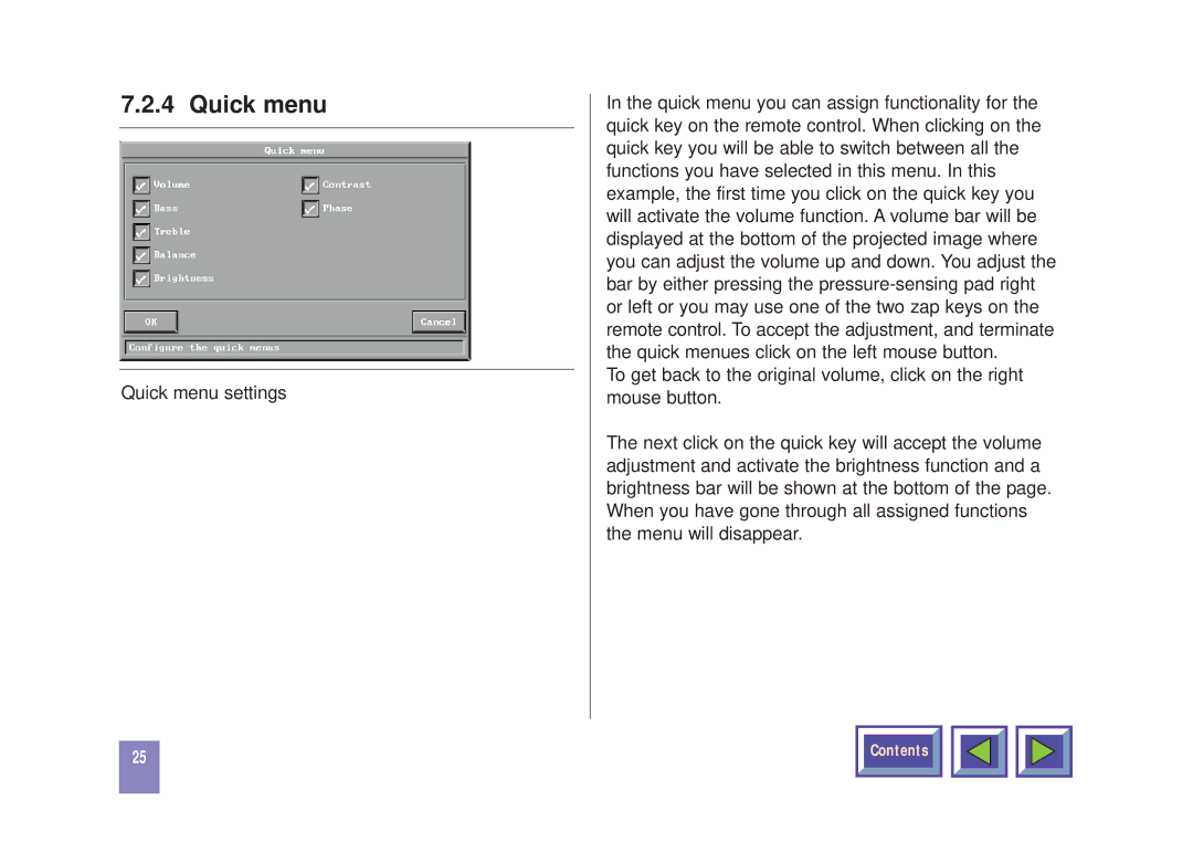 Kodak DP1050 manual Quick menu 