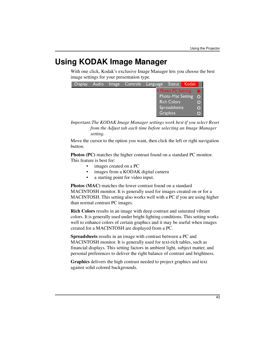 Kodak DP2900 manual Using Kodak Image Manager 