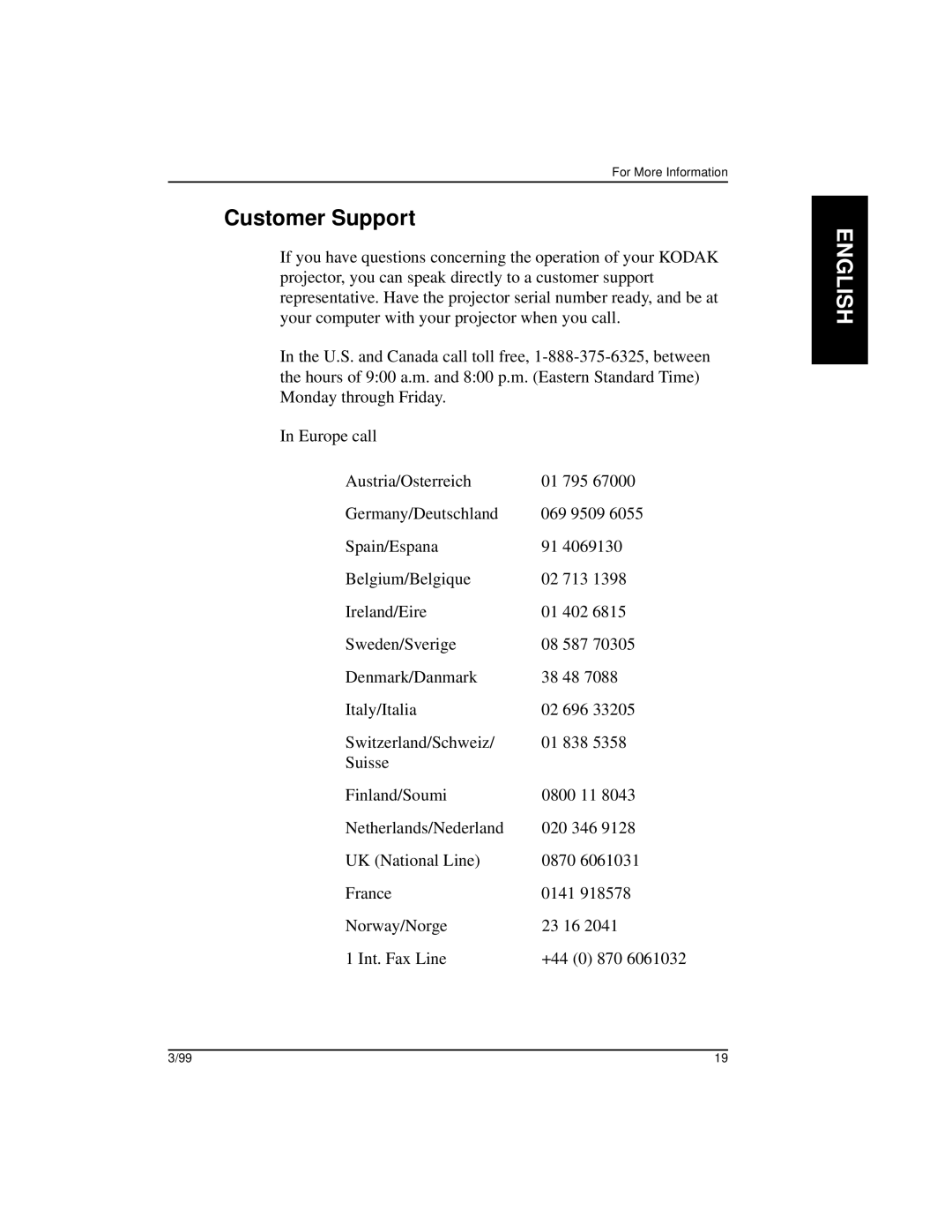 Kodak DP1100, DP900 manual Customer Support 