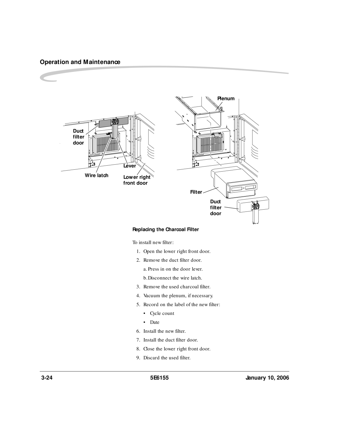 Kodak DryView 8900 manual To install new filter Open the lower right front door 