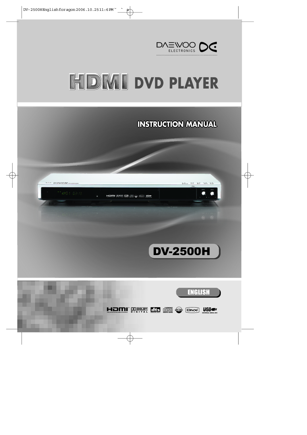 Kodak DV-2500H instruction manual DVD Player 