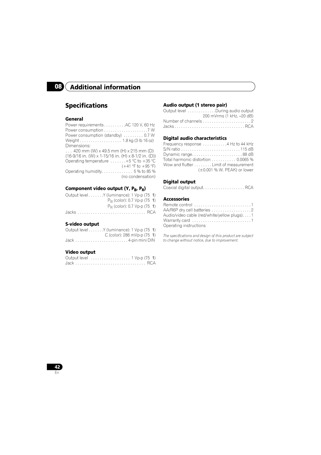 Kodak DV-300-K manual Additional information Specifications, General 